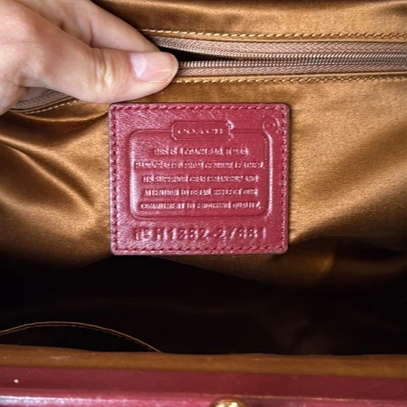 Coach Madison Satchel Bag Gathered Leather Brick Red - Picture 6 of 15